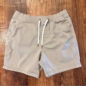 Hollister Men’s Epic Flex Khaki Beige Jogger Drawstring Shorts 6” Size Small